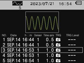 图表列表画面(例)